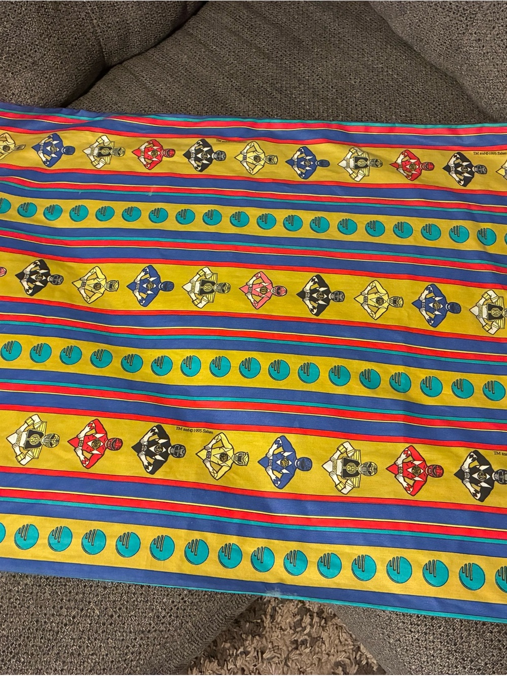Vintage 1995 power rangers pillow case - saban brand